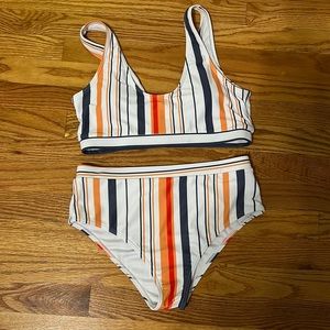 Pink Lily brightest days striped bikini